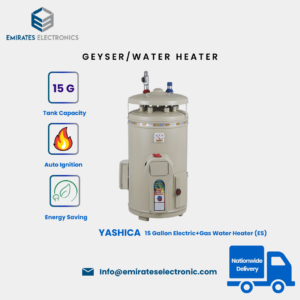 Yashica 15 Gallon (60Ltr) Electric+Gas Water Heater (Geyser) Energy Saving